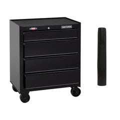 Tool Chest With Drawer Liner Roll, 26-Inch, Rolling,, 4 Drawer, Black