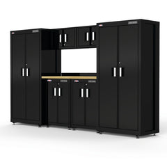 126 in-Wide Welded Metal Storage Suite With Cabinet Storage (7 pc)